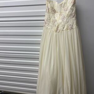 Cream floral Straples dress